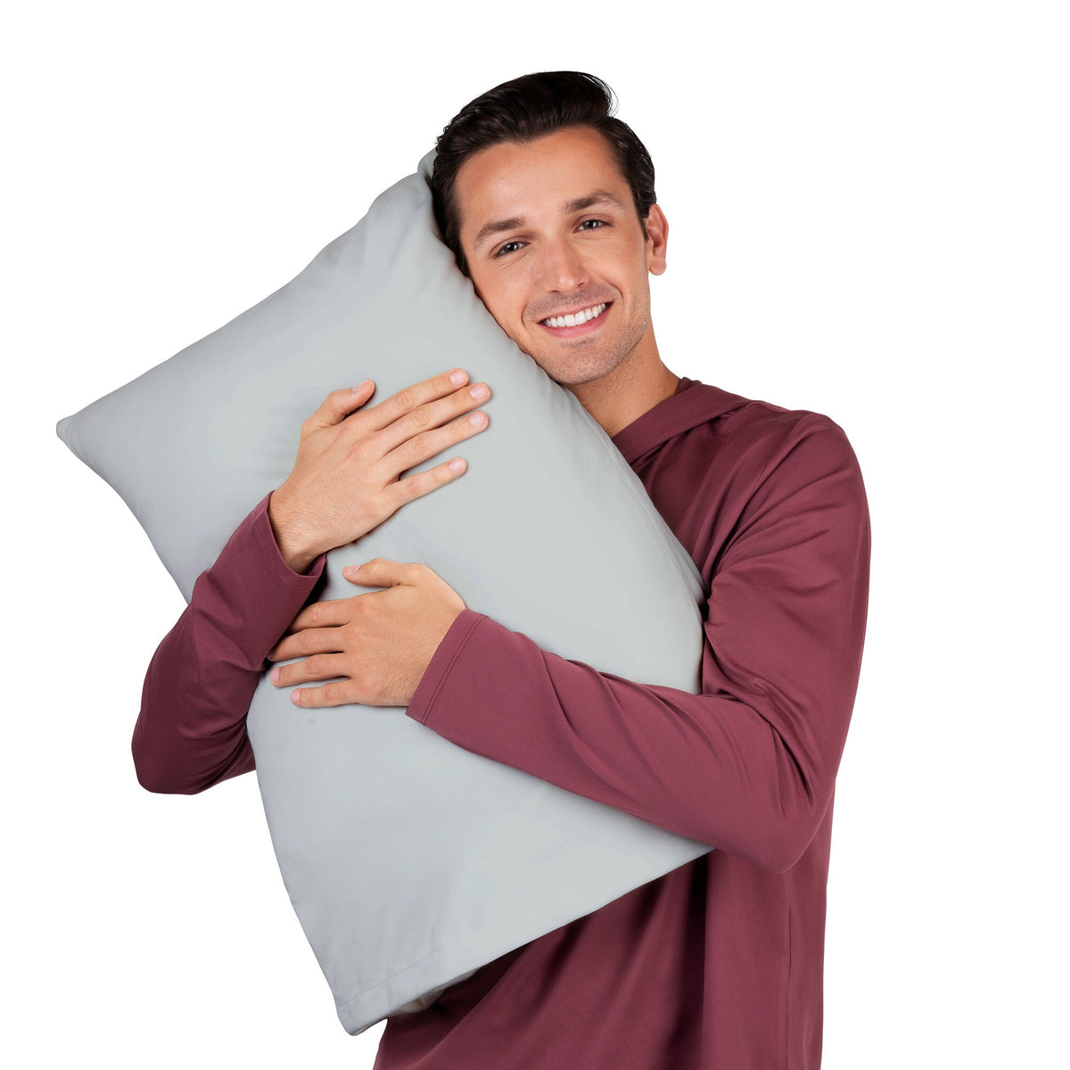 “Solid Slumber” Light Grey SquishPillow Pillowcase (Standard Size)