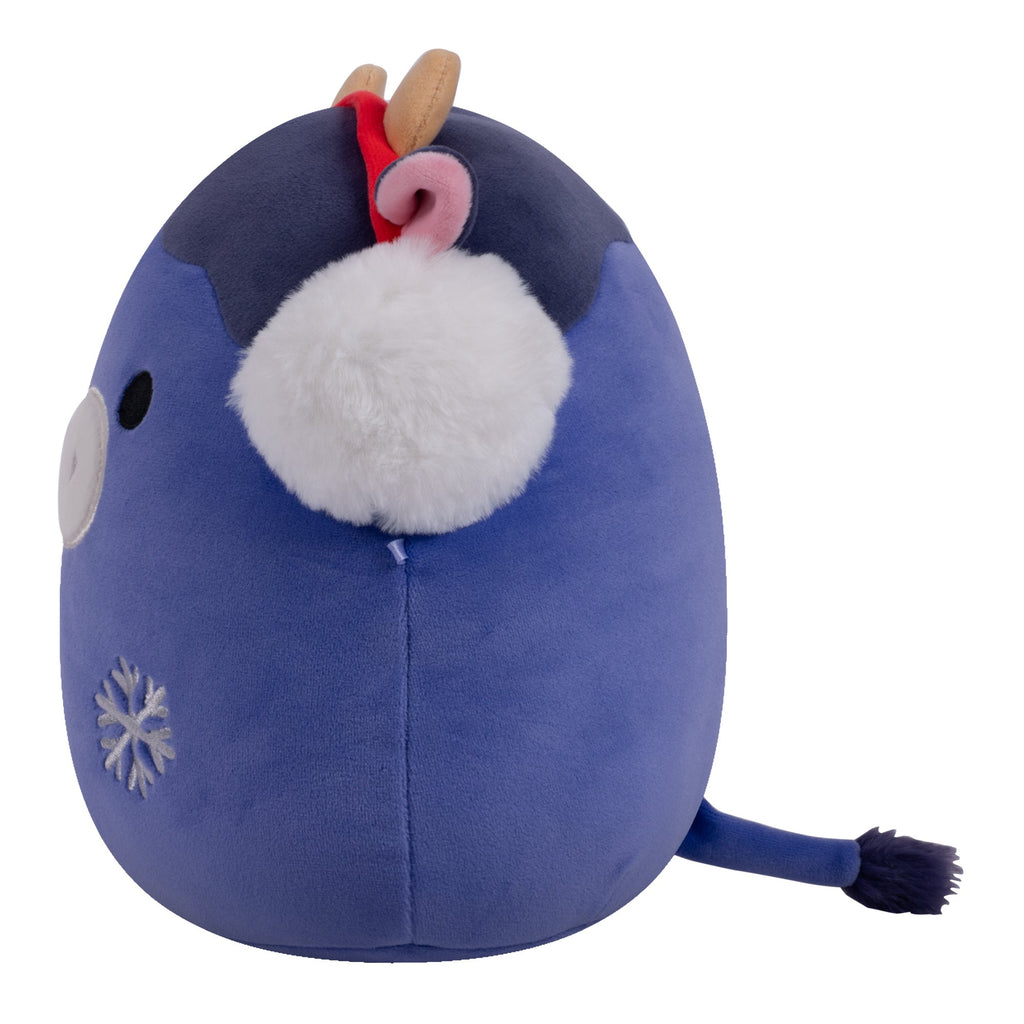 8-Inch Ingrid the Dark Purple Cow with Earmuffs and Silver Snowflake