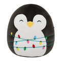 12-Inch Luna the Black Penguin with String Lights